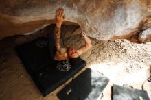 Bouldering in Hueco Tanks on 11/17/2019 with Blue Lizard Climbing and Yoga

Filename: SRM_20191117_1447260.jpg
Aperture: f/3.2
Shutter Speed: 1/250
Body: Canon EOS-1D Mark II
Lens: Canon EF 16-35mm f/2.8 L