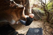 Bouldering in Hueco Tanks on 11/17/2019 with Blue Lizard Climbing and Yoga

Filename: SRM_20191117_1449170.jpg
Aperture: f/5.0
Shutter Speed: 1/250
Body: Canon EOS-1D Mark II
Lens: Canon EF 16-35mm f/2.8 L