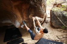 Bouldering in Hueco Tanks on 11/17/2019 with Blue Lizard Climbing and Yoga

Filename: SRM_20191117_1450200.jpg
Aperture: f/4.5
Shutter Speed: 1/250
Body: Canon EOS-1D Mark II
Lens: Canon EF 16-35mm f/2.8 L