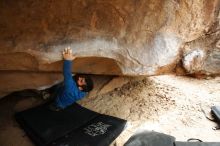 Bouldering in Hueco Tanks on 11/17/2019 with Blue Lizard Climbing and Yoga

Filename: SRM_20191117_1512000.jpg
Aperture: f/2.8
Shutter Speed: 1/250
Body: Canon EOS-1D Mark II
Lens: Canon EF 16-35mm f/2.8 L