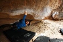 Bouldering in Hueco Tanks on 11/17/2019 with Blue Lizard Climbing and Yoga

Filename: SRM_20191117_1512021.jpg
Aperture: f/3.2
Shutter Speed: 1/250
Body: Canon EOS-1D Mark II
Lens: Canon EF 16-35mm f/2.8 L
