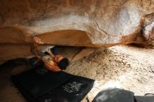 Bouldering in Hueco Tanks on 11/17/2019 with Blue Lizard Climbing and Yoga

Filename: SRM_20191117_1512280.jpg
Aperture: f/3.2
Shutter Speed: 1/250
Body: Canon EOS-1D Mark II
Lens: Canon EF 16-35mm f/2.8 L