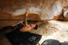 Bouldering in Hueco Tanks on 11/17/2019 with Blue Lizard Climbing and Yoga

Filename: SRM_20191117_1512290.jpg
Aperture: f/3.2
Shutter Speed: 1/250
Body: Canon EOS-1D Mark II
Lens: Canon EF 16-35mm f/2.8 L