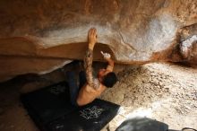 Bouldering in Hueco Tanks on 11/17/2019 with Blue Lizard Climbing and Yoga

Filename: SRM_20191117_1512360.jpg
Aperture: f/3.5
Shutter Speed: 1/250
Body: Canon EOS-1D Mark II
Lens: Canon EF 16-35mm f/2.8 L