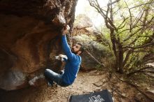 Bouldering in Hueco Tanks on 11/17/2019 with Blue Lizard Climbing and Yoga

Filename: SRM_20191117_1514220.jpg
Aperture: f/6.3
Shutter Speed: 1/250
Body: Canon EOS-1D Mark II
Lens: Canon EF 16-35mm f/2.8 L
