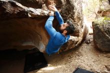 Bouldering in Hueco Tanks on 11/17/2019 with Blue Lizard Climbing and Yoga

Filename: SRM_20191117_1514260.jpg
Aperture: f/5.6
Shutter Speed: 1/250
Body: Canon EOS-1D Mark II
Lens: Canon EF 16-35mm f/2.8 L