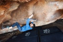 Bouldering in Hueco Tanks on 11/17/2019 with Blue Lizard Climbing and Yoga

Filename: SRM_20191117_1550140.jpg
Aperture: f/5.0
Shutter Speed: 1/250
Body: Canon EOS-1D Mark II
Lens: Canon EF 16-35mm f/2.8 L