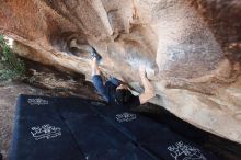 Bouldering in Hueco Tanks on 11/17/2019 with Blue Lizard Climbing and Yoga

Filename: SRM_20191117_1554280.jpg
Aperture: f/4.5
Shutter Speed: 1/250
Body: Canon EOS-1D Mark II
Lens: Canon EF 16-35mm f/2.8 L