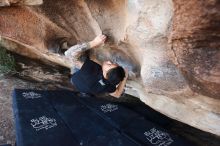 Bouldering in Hueco Tanks on 11/17/2019 with Blue Lizard Climbing and Yoga

Filename: SRM_20191117_1554410.jpg
Aperture: f/4.5
Shutter Speed: 1/250
Body: Canon EOS-1D Mark II
Lens: Canon EF 16-35mm f/2.8 L