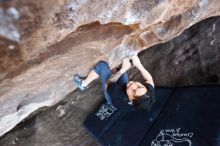 Bouldering in Hueco Tanks on 11/17/2019 with Blue Lizard Climbing and Yoga

Filename: SRM_20191117_1612390.jpg
Aperture: f/2.8
Shutter Speed: 1/250
Body: Canon EOS-1D Mark II
Lens: Canon EF 16-35mm f/2.8 L