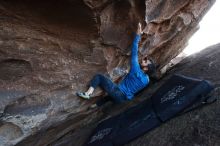 Bouldering in Hueco Tanks on 11/17/2019 with Blue Lizard Climbing and Yoga

Filename: SRM_20191117_1615050.jpg
Aperture: f/5.6
Shutter Speed: 1/250
Body: Canon EOS-1D Mark II
Lens: Canon EF 16-35mm f/2.8 L