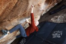 Bouldering in Hueco Tanks on 11/17/2019 with Blue Lizard Climbing and Yoga

Filename: SRM_20191117_1623040.jpg
Aperture: f/4.5
Shutter Speed: 1/250
Body: Canon EOS-1D Mark II
Lens: Canon EF 16-35mm f/2.8 L