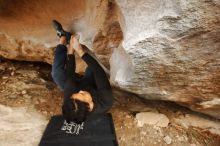 Bouldering in Hueco Tanks on 11/17/2019 with Blue Lizard Climbing and Yoga

Filename: SRM_20191117_1718340.jpg
Aperture: f/5.0
Shutter Speed: 1/250
Body: Canon EOS-1D Mark II
Lens: Canon EF 16-35mm f/2.8 L