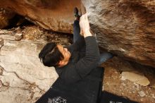 Bouldering in Hueco Tanks on 11/17/2019 with Blue Lizard Climbing and Yoga

Filename: SRM_20191117_1719110.jpg
Aperture: f/5.6
Shutter Speed: 1/250
Body: Canon EOS-1D Mark II
Lens: Canon EF 16-35mm f/2.8 L