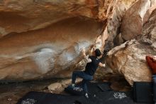 Bouldering in Hueco Tanks on 11/17/2019 with Blue Lizard Climbing and Yoga

Filename: SRM_20191117_1746230.jpg
Aperture: f/4.0
Shutter Speed: 1/250
Body: Canon EOS-1D Mark II
Lens: Canon EF 16-35mm f/2.8 L