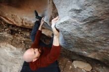 Bouldering in Hueco Tanks on 11/17/2019 with Blue Lizard Climbing and Yoga

Filename: SRM_20191117_1804381.jpg
Aperture: f/2.8
Shutter Speed: 1/160
Body: Canon EOS-1D Mark II
Lens: Canon EF 16-35mm f/2.8 L