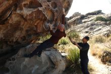 Bouldering in Hueco Tanks on 11/18/2019 with Blue Lizard Climbing and Yoga

Filename: SRM_20191118_1134420.jpg
Aperture: f/3.5
Shutter Speed: 1/250
Body: Canon EOS-1D Mark II
Lens: Canon EF 50mm f/1.8 II