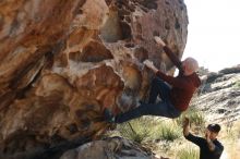 Bouldering in Hueco Tanks on 11/18/2019 with Blue Lizard Climbing and Yoga

Filename: SRM_20191118_1134510.jpg
Aperture: f/3.2
Shutter Speed: 1/250
Body: Canon EOS-1D Mark II
Lens: Canon EF 50mm f/1.8 II