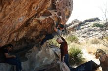Bouldering in Hueco Tanks on 11/18/2019 with Blue Lizard Climbing and Yoga

Filename: SRM_20191118_1138360.jpg
Aperture: f/4.5
Shutter Speed: 1/250
Body: Canon EOS-1D Mark II
Lens: Canon EF 50mm f/1.8 II