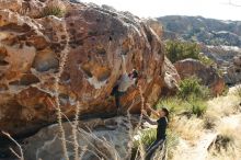 Bouldering in Hueco Tanks on 11/18/2019 with Blue Lizard Climbing and Yoga

Filename: SRM_20191118_1143310.jpg
Aperture: f/5.0
Shutter Speed: 1/250
Body: Canon EOS-1D Mark II
Lens: Canon EF 50mm f/1.8 II