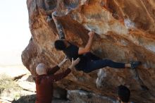 Bouldering in Hueco Tanks on 11/18/2019 with Blue Lizard Climbing and Yoga

Filename: SRM_20191118_1154080.jpg
Aperture: f/6.3
Shutter Speed: 1/250
Body: Canon EOS-1D Mark II
Lens: Canon EF 50mm f/1.8 II