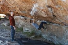 Bouldering in Hueco Tanks on 11/18/2019 with Blue Lizard Climbing and Yoga

Filename: SRM_20191118_1156180.jpg
Aperture: f/4.5
Shutter Speed: 1/250
Body: Canon EOS-1D Mark II
Lens: Canon EF 50mm f/1.8 II