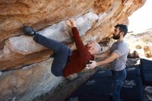 Bouldering in Hueco Tanks on 11/18/2019 with Blue Lizard Climbing and Yoga

Filename: SRM_20191118_1159060.jpg
Aperture: f/5.6
Shutter Speed: 1/250
Body: Canon EOS-1D Mark II
Lens: Canon EF 16-35mm f/2.8 L