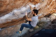 Bouldering in Hueco Tanks on 11/18/2019 with Blue Lizard Climbing and Yoga

Filename: SRM_20191118_1159240.jpg
Aperture: f/5.6
Shutter Speed: 1/250
Body: Canon EOS-1D Mark II
Lens: Canon EF 16-35mm f/2.8 L