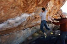 Bouldering in Hueco Tanks on 11/18/2019 with Blue Lizard Climbing and Yoga

Filename: SRM_20191118_1200520.jpg
Aperture: f/6.3
Shutter Speed: 1/250
Body: Canon EOS-1D Mark II
Lens: Canon EF 16-35mm f/2.8 L