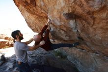 Bouldering in Hueco Tanks on 11/18/2019 with Blue Lizard Climbing and Yoga

Filename: SRM_20191118_1221420.jpg
Aperture: f/6.3
Shutter Speed: 1/320
Body: Canon EOS-1D Mark II
Lens: Canon EF 16-35mm f/2.8 L