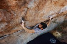 Bouldering in Hueco Tanks on 11/18/2019 with Blue Lizard Climbing and Yoga

Filename: SRM_20191118_1228520.jpg
Aperture: f/5.6
Shutter Speed: 1/250
Body: Canon EOS-1D Mark II
Lens: Canon EF 16-35mm f/2.8 L