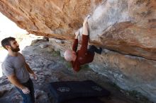 Bouldering in Hueco Tanks on 11/18/2019 with Blue Lizard Climbing and Yoga

Filename: SRM_20191118_1236500.jpg
Aperture: f/5.6
Shutter Speed: 1/250
Body: Canon EOS-1D Mark II
Lens: Canon EF 16-35mm f/2.8 L