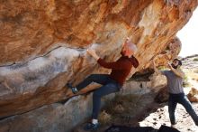 Bouldering in Hueco Tanks on 11/18/2019 with Blue Lizard Climbing and Yoga

Filename: SRM_20191118_1253421.jpg
Aperture: f/7.1
Shutter Speed: 1/250
Body: Canon EOS-1D Mark II
Lens: Canon EF 16-35mm f/2.8 L