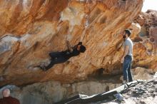 Bouldering in Hueco Tanks on 11/18/2019 with Blue Lizard Climbing and Yoga

Filename: SRM_20191118_1318050.jpg
Aperture: f/3.5
Shutter Speed: 1/250
Body: Canon EOS-1D Mark II
Lens: Canon EF 50mm f/1.8 II