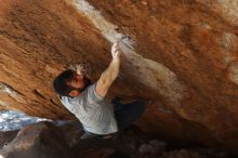 Bouldering in Hueco Tanks on 11/18/2019 with Blue Lizard Climbing and Yoga

Filename: SRM_20191118_1356150.jpg
Aperture: f/3.5
Shutter Speed: 1/250
Body: Canon EOS-1D Mark II
Lens: Canon EF 50mm f/1.8 II