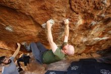 Bouldering in Hueco Tanks on 11/18/2019 with Blue Lizard Climbing and Yoga

Filename: SRM_20191118_1541370.jpg
Aperture: f/3.5
Shutter Speed: 1/200
Body: Canon EOS-1D Mark II
Lens: Canon EF 16-35mm f/2.8 L