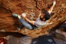 Bouldering in Hueco Tanks on 11/18/2019 with Blue Lizard Climbing and Yoga

Filename: SRM_20191118_1625520.jpg
Aperture: f/3.2
Shutter Speed: 1/200
Body: Canon EOS-1D Mark II
Lens: Canon EF 16-35mm f/2.8 L