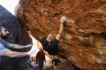 Bouldering in Hueco Tanks on 11/18/2019 with Blue Lizard Climbing and Yoga

Filename: SRM_20191118_1627340.jpg
Aperture: f/3.5
Shutter Speed: 1/250
Body: Canon EOS-1D Mark II
Lens: Canon EF 16-35mm f/2.8 L