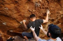 Bouldering in Hueco Tanks on 11/18/2019 with Blue Lizard Climbing and Yoga

Filename: SRM_20191118_1627410.jpg
Aperture: f/3.2
Shutter Speed: 1/250
Body: Canon EOS-1D Mark II
Lens: Canon EF 16-35mm f/2.8 L