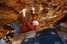 Bouldering in Hueco Tanks on 11/18/2019 with Blue Lizard Climbing and Yoga

Filename: SRM_20191118_1635380.jpg
Aperture: f/2.8
Shutter Speed: 1/250
Body: Canon EOS-1D Mark II
Lens: Canon EF 16-35mm f/2.8 L