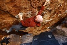 Bouldering in Hueco Tanks on 11/18/2019 with Blue Lizard Climbing and Yoga

Filename: SRM_20191118_1635400.jpg
Aperture: f/2.8
Shutter Speed: 1/250
Body: Canon EOS-1D Mark II
Lens: Canon EF 16-35mm f/2.8 L