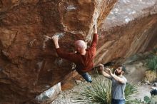 Bouldering in Hueco Tanks on 11/18/2019 with Blue Lizard Climbing and Yoga

Filename: SRM_20191118_1749540.jpg
Aperture: f/2.8
Shutter Speed: 1/250
Body: Canon EOS-1D Mark II
Lens: Canon EF 50mm f/1.8 II