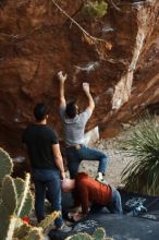 Bouldering in Hueco Tanks on 11/18/2019 with Blue Lizard Climbing and Yoga

Filename: SRM_20191118_1754180.jpg
Aperture: f/3.2
Shutter Speed: 1/250
Body: Canon EOS-1D Mark II
Lens: Canon EF 50mm f/1.8 II