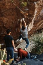 Bouldering in Hueco Tanks on 11/18/2019 with Blue Lizard Climbing and Yoga

Filename: SRM_20191118_1754240.jpg
Aperture: f/3.2
Shutter Speed: 1/250
Body: Canon EOS-1D Mark II
Lens: Canon EF 50mm f/1.8 II