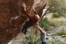 Bouldering in Hueco Tanks on 11/18/2019 with Blue Lizard Climbing and Yoga

Filename: SRM_20191118_1756510.jpg
Aperture: f/2.8
Shutter Speed: 1/250
Body: Canon EOS-1D Mark II
Lens: Canon EF 50mm f/1.8 II