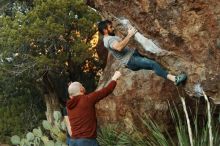 Bouldering in Hueco Tanks on 11/18/2019 with Blue Lizard Climbing and Yoga

Filename: SRM_20191118_1803270.jpg
Aperture: f/3.5
Shutter Speed: 1/250
Body: Canon EOS-1D Mark II
Lens: Canon EF 50mm f/1.8 II