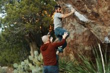 Bouldering in Hueco Tanks on 11/18/2019 with Blue Lizard Climbing and Yoga

Filename: SRM_20191118_1803300.jpg
Aperture: f/3.5
Shutter Speed: 1/250
Body: Canon EOS-1D Mark II
Lens: Canon EF 50mm f/1.8 II