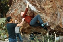 Bouldering in Hueco Tanks on 11/18/2019 with Blue Lizard Climbing and Yoga

Filename: SRM_20191118_1804360.jpg
Aperture: f/2.8
Shutter Speed: 1/250
Body: Canon EOS-1D Mark II
Lens: Canon EF 50mm f/1.8 II