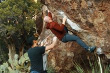 Bouldering in Hueco Tanks on 11/18/2019 with Blue Lizard Climbing and Yoga

Filename: SRM_20191118_1804460.jpg
Aperture: f/3.2
Shutter Speed: 1/250
Body: Canon EOS-1D Mark II
Lens: Canon EF 50mm f/1.8 II