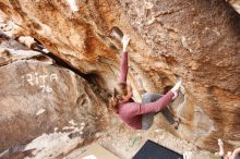 Bouldering in Hueco Tanks on 11/16/2019 with Blue Lizard Climbing and Yoga

Filename: SRM_20191116_1041420.jpg
Aperture: f/4.0
Shutter Speed: 1/200
Body: Canon EOS-1D Mark II
Lens: Canon EF 16-35mm f/2.8 L